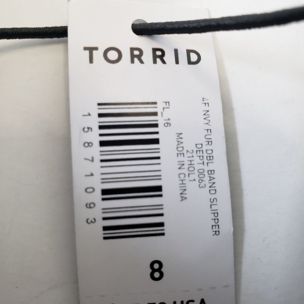 Torrid Slip On Fuzzy Slippers Double Band Faux Fur House Shoes Size 8 - Picture 12 of 13